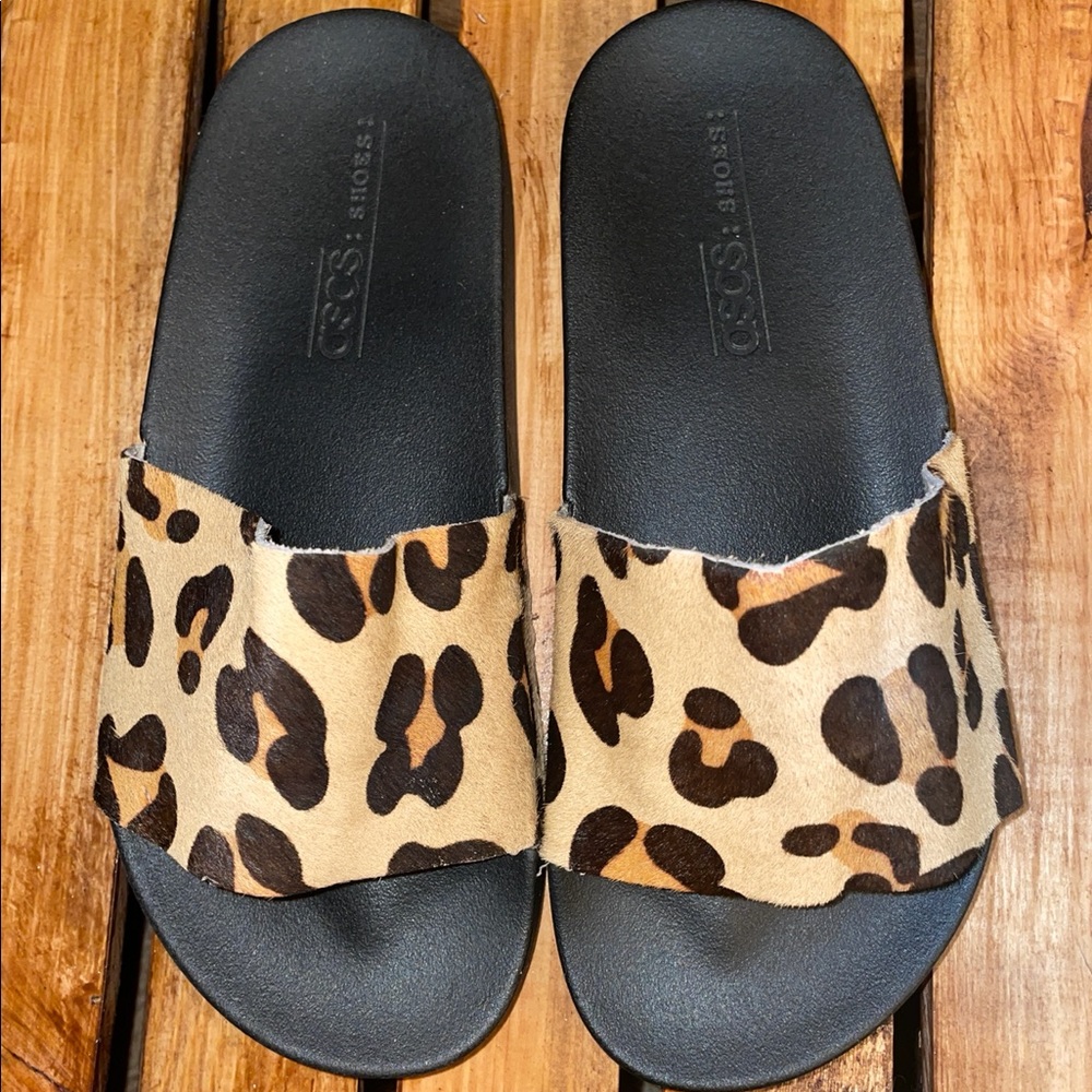 Asos Leopard Print Slides Like New Condition Wome… - image 1